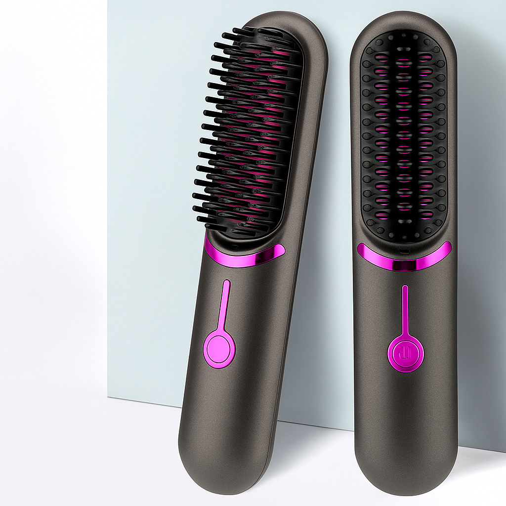 Brosse Lissante Sans Fil Multifonction – Chauffe Rapide & Anti-Brûlure
